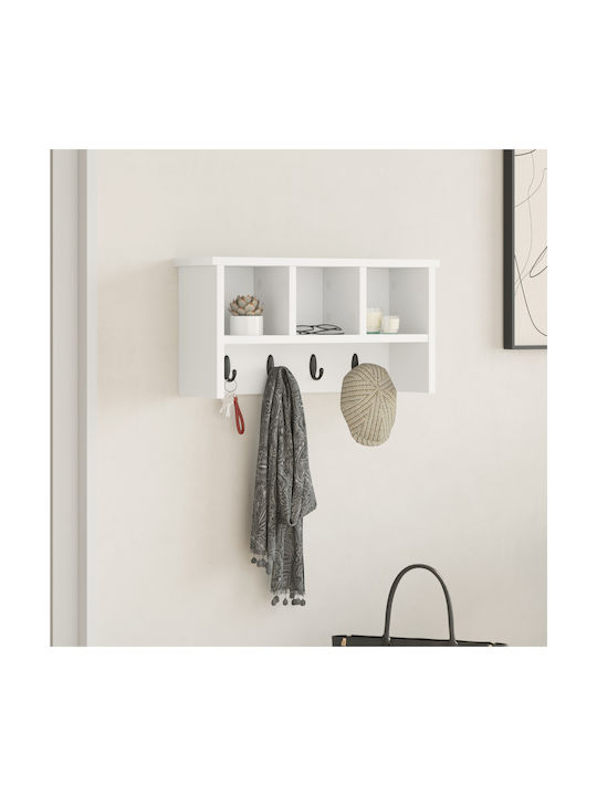 vidaXL Κρεμάστρα Τοίχου Ξύλινη Λευκή 50x26x16cm