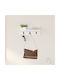 vidaXL Wooden White Wall Hanger 40x18x10.5cm