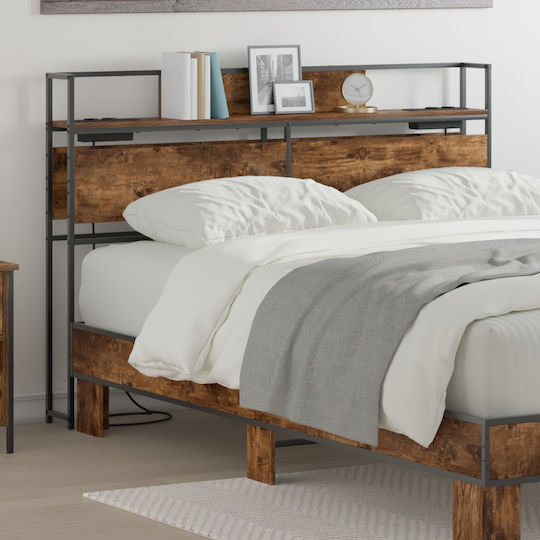 vidaXL Wooden Bed Headboard Smoked Oak 120cm