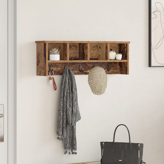 vidaXL Κρεμάστρα Τοίχου Ξύλινη Καφέ 75x26x16cm
