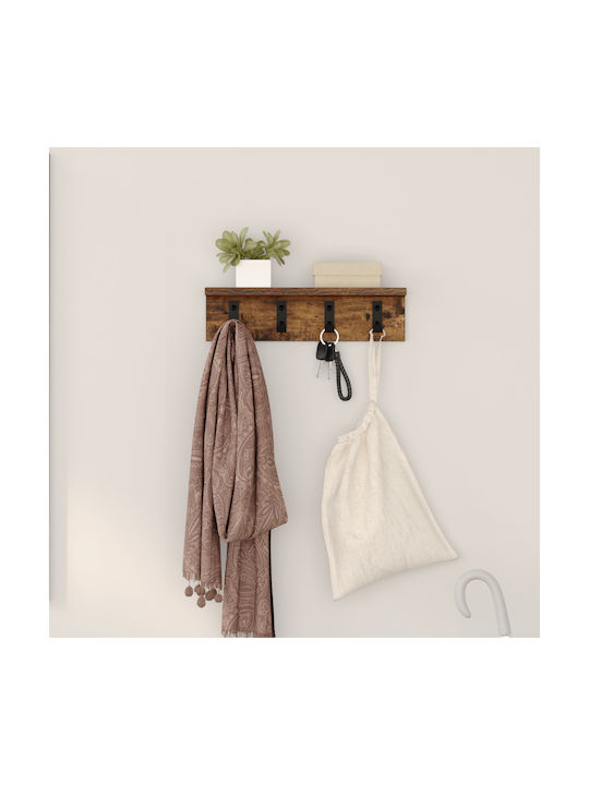vidaXL Wooden Wall Hanger Brown 40x10.5x10.5cm 1pc