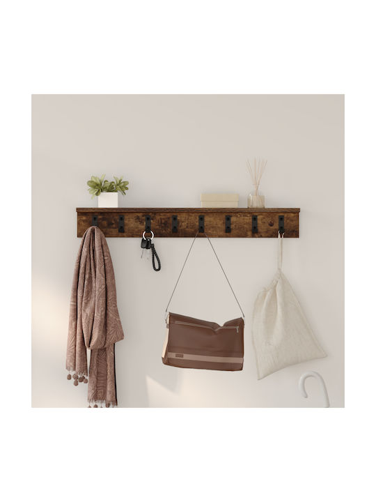 vidaXL Wooden Wall Hanger Brown 80x10.5x10.5cm