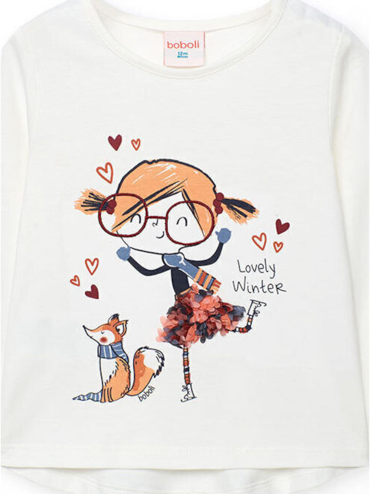 Boboli Kids' Shirt Long Sleeve Off-white 212128-1111