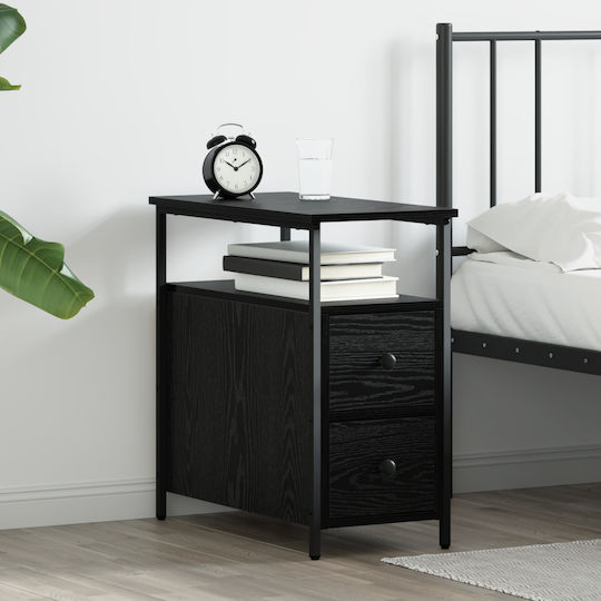 Nachttisch Metall Black oak 30x60x60cm