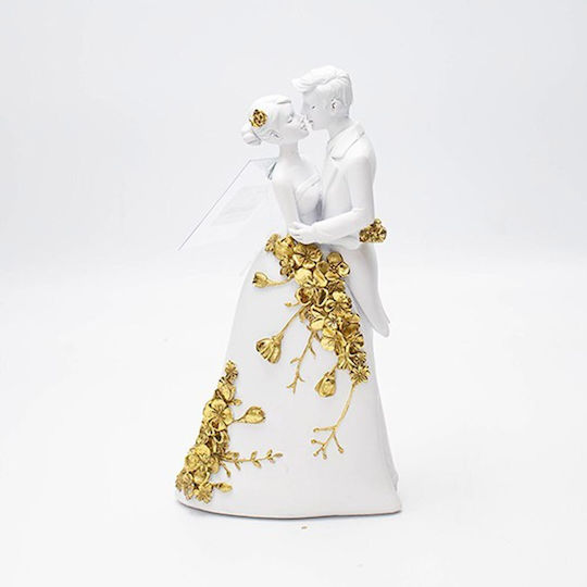 Pair Polyresin White Gold 11.2x5x20cm