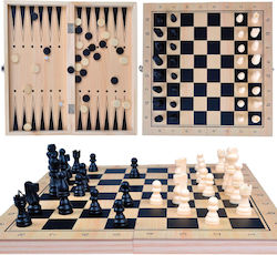 Chess / Checkers / Backgammon / Dice 34x34cm