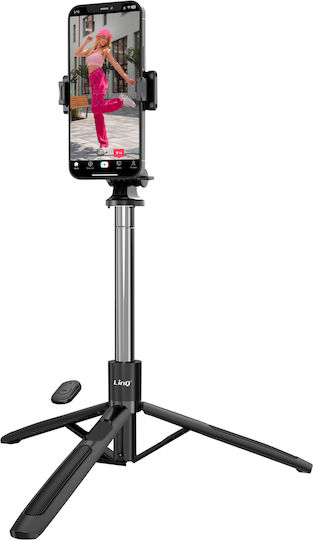 Linq Băț Selfie Extensibil Bluetooth Trepied Stabil Suport Rotativ Negru