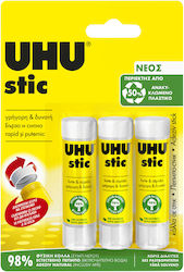 UHU Κόλλα Stick Stic για Χαρτί 8.2gr 3τμχ x (1 Συσκευασία)
