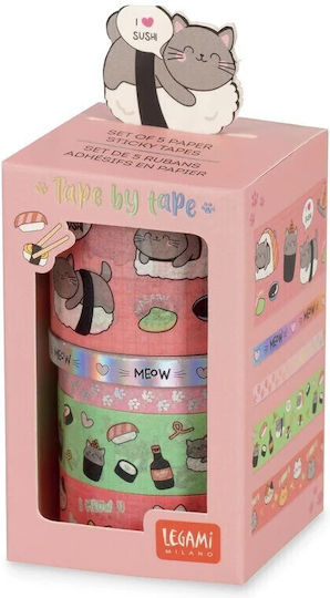 Legami Комплект От 5 Хартиени Самозалепващи Ленти Kitty #tapkit9