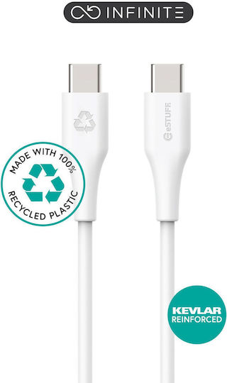 eSTUFF Редовна USB 2.0 Кабел USB-C мъжки - USB-C мъжки Бял 1м (ES604170-BULK)
