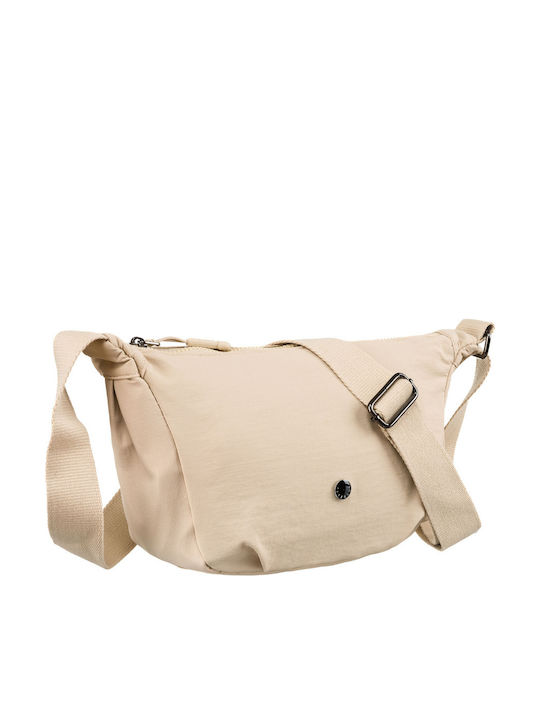 Stoff Damen Shopper Tasche Beige