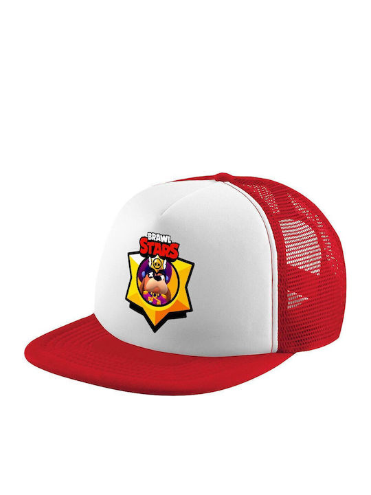 Brawl Stars Ruffs Kappen Erwachsenen Soft Trucker Netz Rot Weiß Polyester Unisex One Size