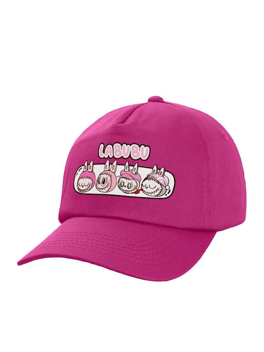 Koupakoupa Kids' Hat Jockey Fabric Labubu Pink Fuchsia