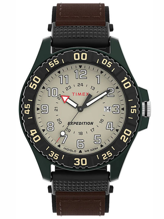 Timex Expedition Ανδρικό Ρολόι 42mm Μπαταρίας με Καφέ Υφασμάτινο Λουράκι