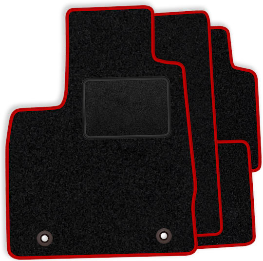 Set Velour Mats Fitting Nissan Pathfinder Ii R51 Lift 2010-2014 Red Edging