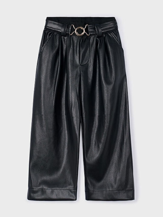 Kids' Leather Pants Black