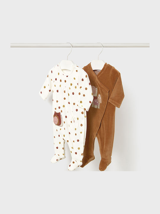 Mayoral Baby Bodysuit Set Long-Sleeved Velvet C...