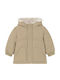 Kids Casual Short Coat with Hood Beige