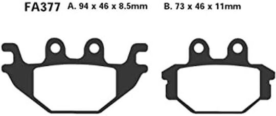 Pads Fa377 Adige P240 Asx Organic Mxu250 Kxr250 Yzfr125 Mt125 Adly