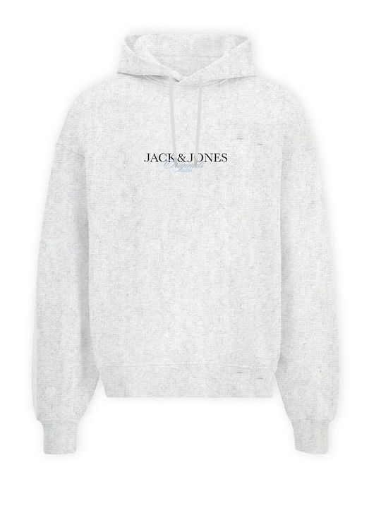 Jack & Jones Φούτερ Λευκό με Κουκούλα