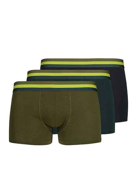 Men's Boxers Black, Dark Blue, Olive 3Pack