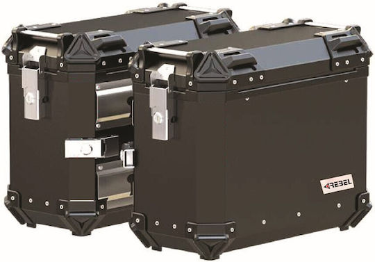 Rebel Mp-r1737blk Universale Seiten Motorrad-Topcases Aluminium 37lt Schwarze