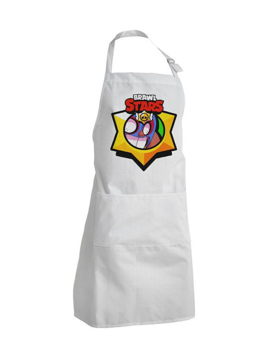 Koupakoupa Brawl Stars El Primo Ποδιά Κουζίνας Λευκή 22x40cm KP_30935_apron-bbq-adult