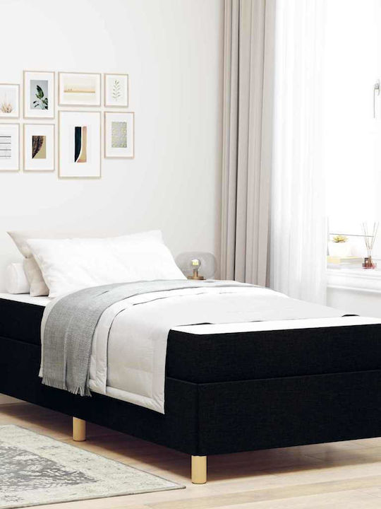 Kids Bed Classic Single Black for Mattress 100x200cm
