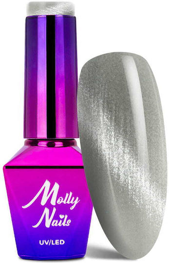 Molly Nails Хибриден Лак за Нокти 161 с Glitter Котешко око 8гр 1бр