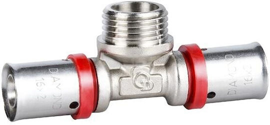 Pex Tee 25x3/4 Gz Crimping Press Fitting