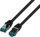 Securitynet S/FTP Kat.6a Ethernet-Netzwerkkabel 0.5m Schwarz 1Stück