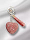 Keychain Red Heart 3D Rhinestone