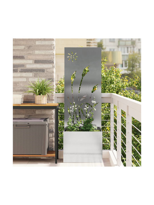 vidaXL Γλάστρα Μεταλλική Ασημι 50x140x140εκ.