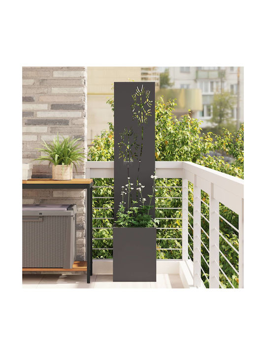vidaXL Γλάστρα Μεταλλική Μαύρο 32x140εκ.
