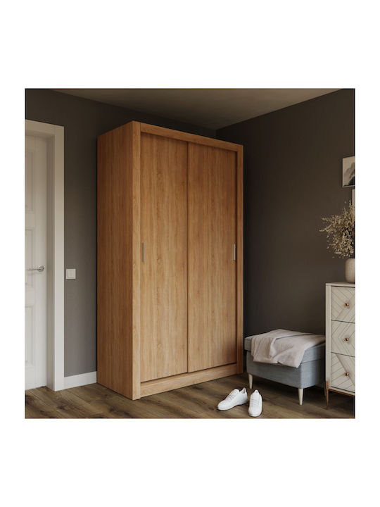 Ușă dublă Dulap de Haine Glisare Linea Golden Oak 120x60x215cm