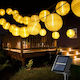 Set of 10 Hanging Solar Lights Garland with Warm White Light