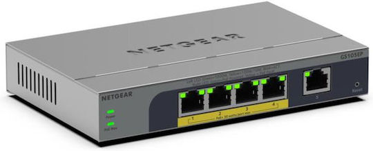 NetGear GS105EP-100EUS Managed L2 PoE Switch με 5 Θύρες Gigabit (1Gbps) Ethernet