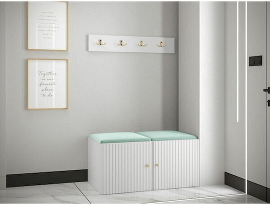 Hartford 384 Entry Furniture with Mirror & Hanger Turquoise, White 84x44x42cm