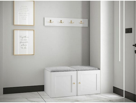 Hartford 376 Entry Furniture with Mirror & Hanger Light Grey, Black 84x44x42cm