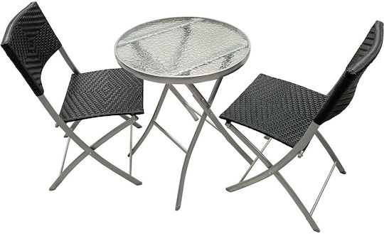 Garten- und Outdoor-Möbelsets Typsatz Speisesaal 3 Stück Grau
