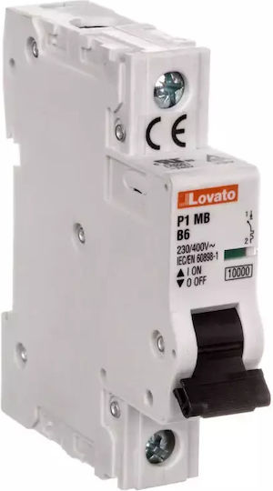 Lovato Electric Automatic Circuit Breaker 6A Single-pole AC P1MB1PB06