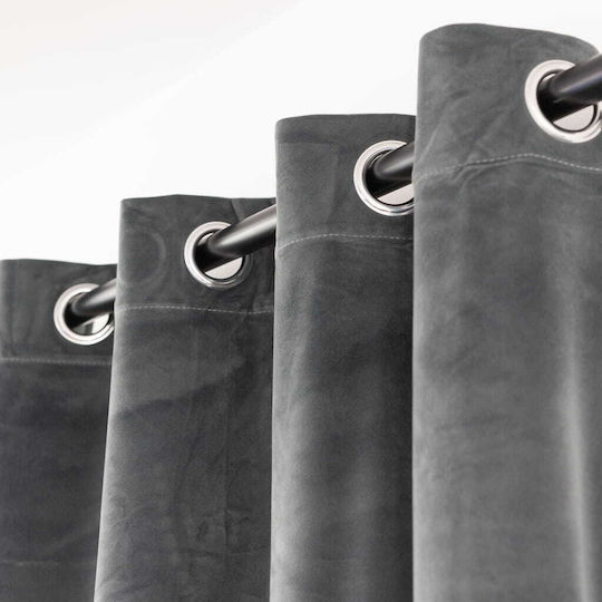 Cotton Market Συσκότισης με Τρουκς Γκρι 140x270εκ.