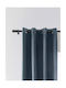 Cotton Market Curtain Blackout with Grommet Blue 140x250cm