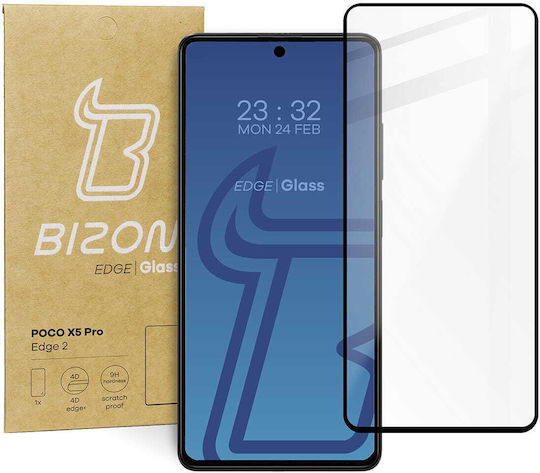 Bizon Glass Edge 2 Tempered Glass Poco X5 Pro Black