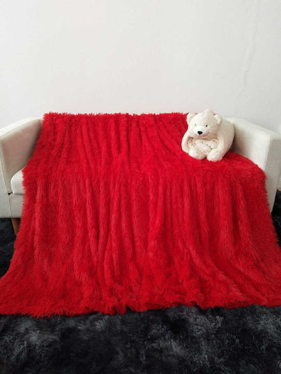 Cotton Market Decke Vlies Übergröße 220x240cm Red