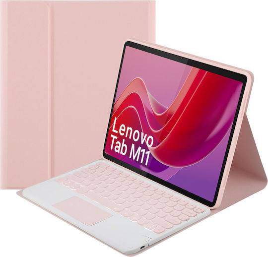 Bluetooth Keyboard Case Touchpad Lenovo Tab M11 Pink