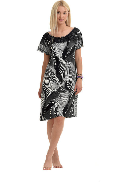 Silk Dream Mit Spitze Damenkleid Ganztägig Schwarze