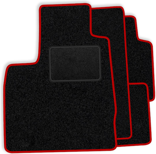 Velour Floor Mat Set Fitting Suzuki Grand Vitara I 1998-2005 3-door Red Edging