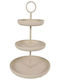 Atmosphera Metallic Tiered Appetizer Stand 3 Tiers White Ø41cm P41xM62cm
