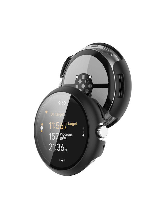 Bizon Husă+Sticlă Husă Ceas Sticlă Google Pixel Watch 3 45mm Neagră